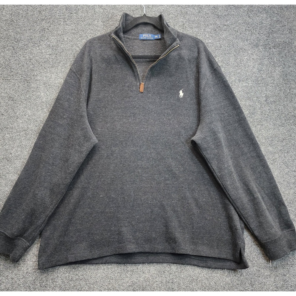 Polo Ralph Lauren Mens Cotton Quarter Zip Old Money Preppy Classic Sweater XXL - Picture 1 of 9